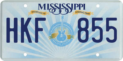 MS license plate HKF855