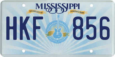 MS license plate HKF856
