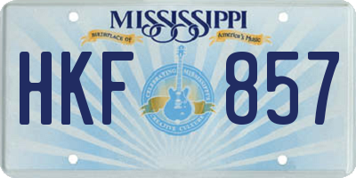 MS license plate HKF857