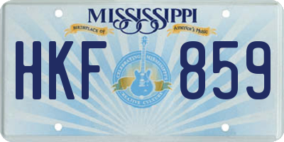 MS license plate HKF859