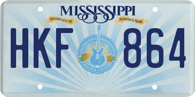 MS license plate HKF864