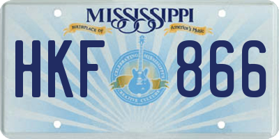 MS license plate HKF866