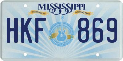 MS license plate HKF869