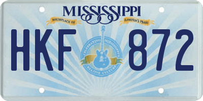 MS license plate HKF872