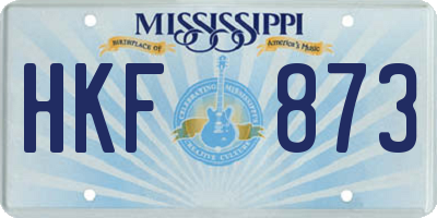 MS license plate HKF873