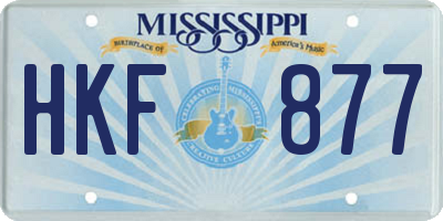 MS license plate HKF877
