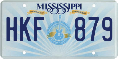 MS license plate HKF879