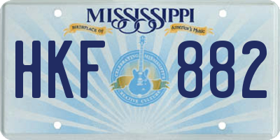 MS license plate HKF882