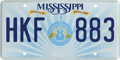 MS license plate HKF883