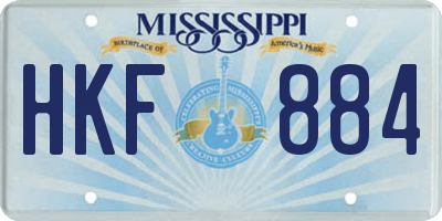 MS license plate HKF884