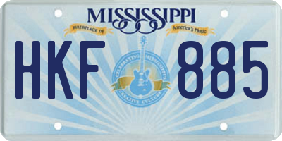 MS license plate HKF885