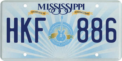 MS license plate HKF886