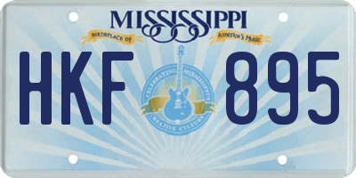 MS license plate HKF895