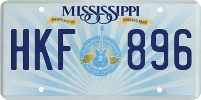 MS license plate HKF896