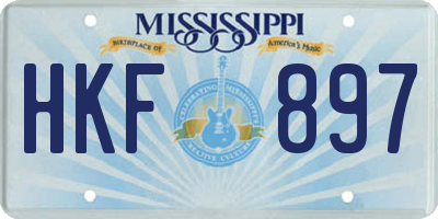 MS license plate HKF897