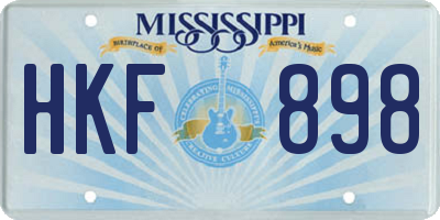 MS license plate HKF898