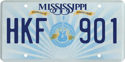 MS license plate HKF901