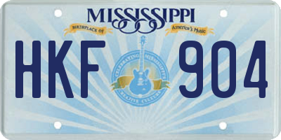 MS license plate HKF904