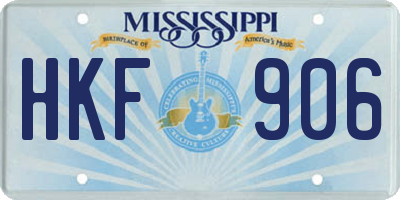 MS license plate HKF906