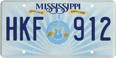 MS license plate HKF912