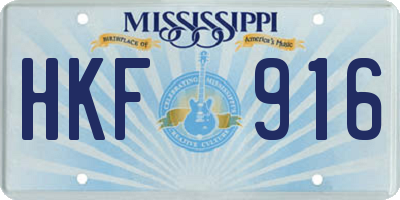 MS license plate HKF916