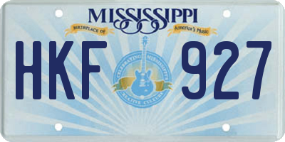 MS license plate HKF927