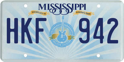 MS license plate HKF942