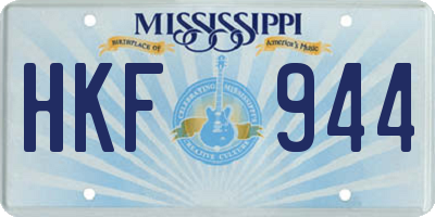MS license plate HKF944