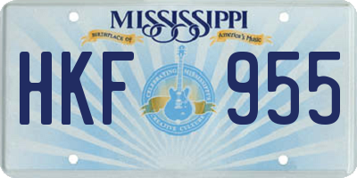 MS license plate HKF955