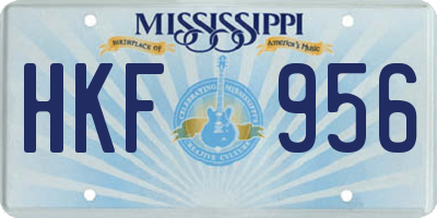 MS license plate HKF956