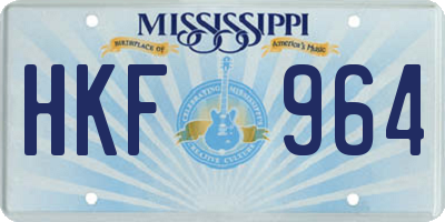MS license plate HKF964
