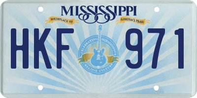 MS license plate HKF971
