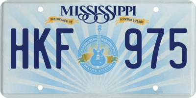 MS license plate HKF975