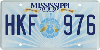 MS license plate HKF976