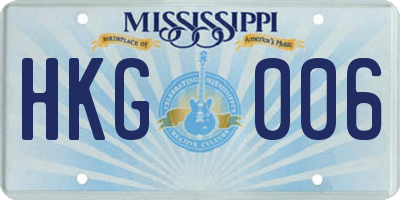 MS license plate HKG006