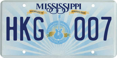MS license plate HKG007