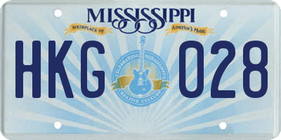 MS license plate HKG028