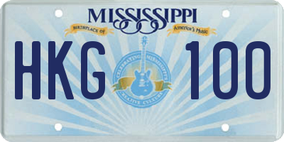 MS license plate HKG100