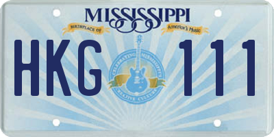 MS license plate HKG111