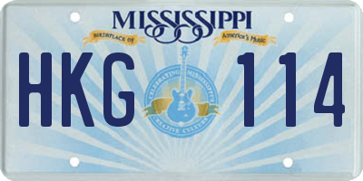 MS license plate HKG114
