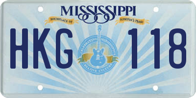 MS license plate HKG118