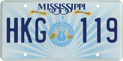 MS license plate HKG119