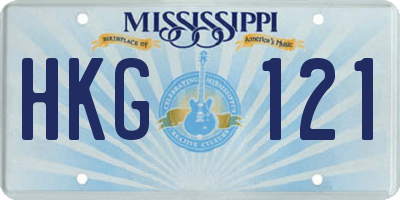 MS license plate HKG121
