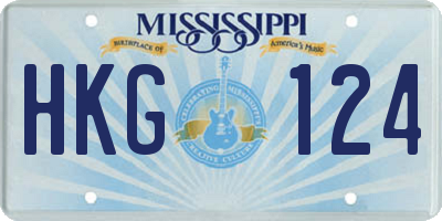 MS license plate HKG124
