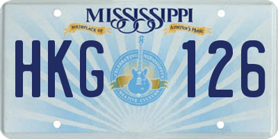 MS license plate HKG126