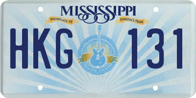 MS license plate HKG131