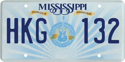MS license plate HKG132