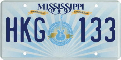 MS license plate HKG133