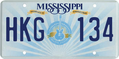 MS license plate HKG134