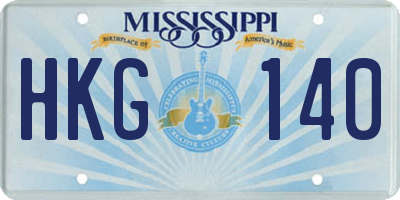 MS license plate HKG140